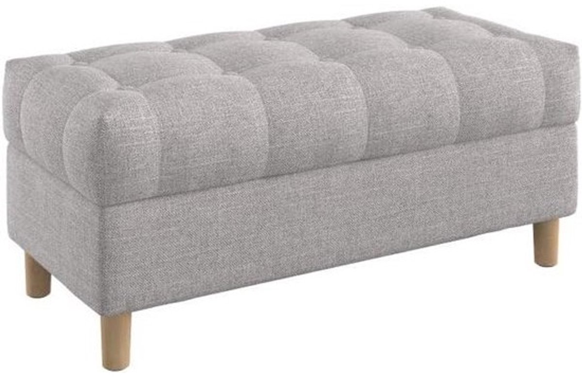 Opbergbank - Voetenbankje Zitoppervlak - Woonkamer Inrichten - Knooptufting Design - 100 cm breed - Beige