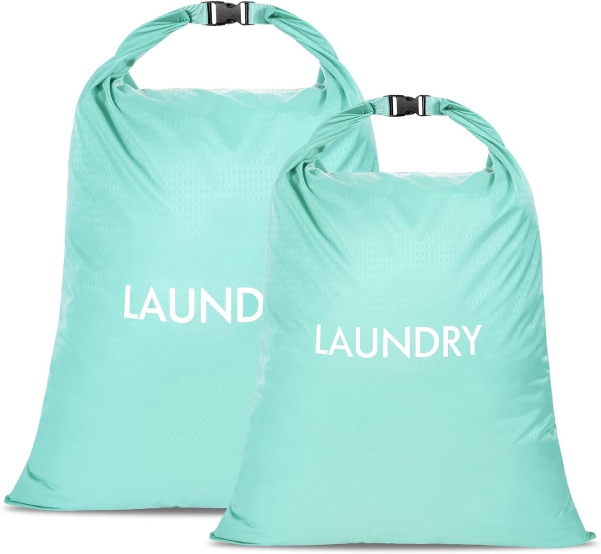 Waterdichte Waszakken Set van 2, Vouwbare Nylon Tassen voor Vuile Kleding, Ideaal voor Kamperen en Reizen, Handig en Ruimtelijk Ontwerp