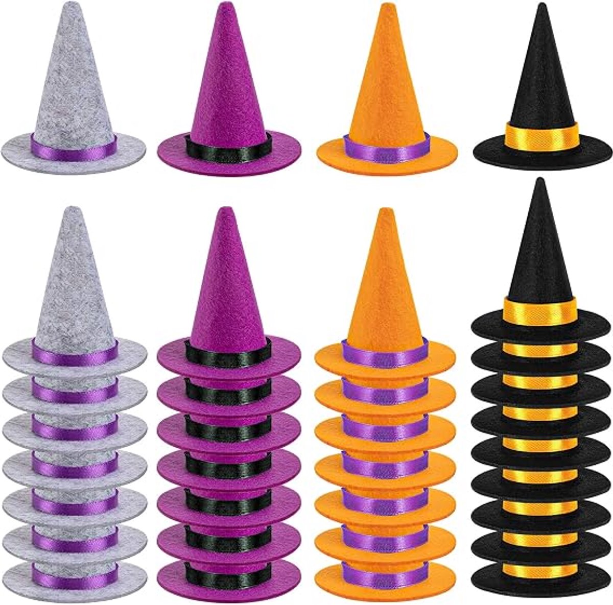 KZQ 30 Kleurrijke Mini Heksenhoedjes Voor Knutsel En Halloweenfeestdecoratie