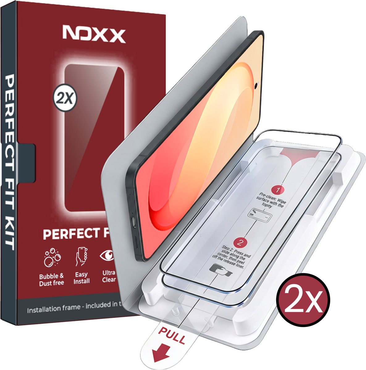 Screenprotector - Geschikt voor Samsung Galaxy S26 FE - 2 Stuks - Met Montagehulp - Perfect Fit Kit - Bubbelvrij Aanbrengen - Gehard Glas - Beschermglas - Tempered Glass - Screen Protector - Case Friendly
