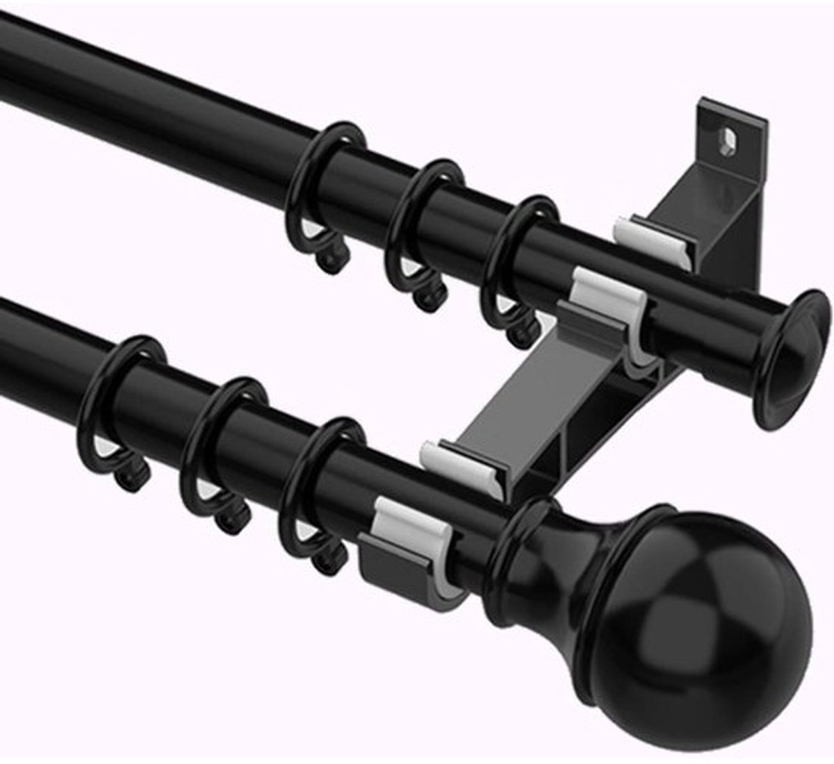 Gordijnroede Set - Dubbele Roede - Venster Decoratie - Stil En Soepel - 70-600 cm - Zwart