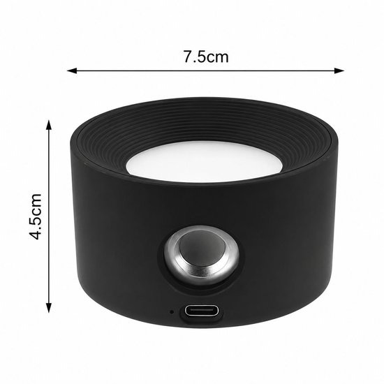Nachtlampje - Wandlamp binnen - Oplaadbare wandlamp - Nachtlampje kinderen - Wandlamp met batterij 1 stuk - Touch control 3 helderheidsniveaus - 360° draaibaar - Voor woonkamer-Slaapkamer-Trap - Houtnerf van Merkloos — afbeelding 2