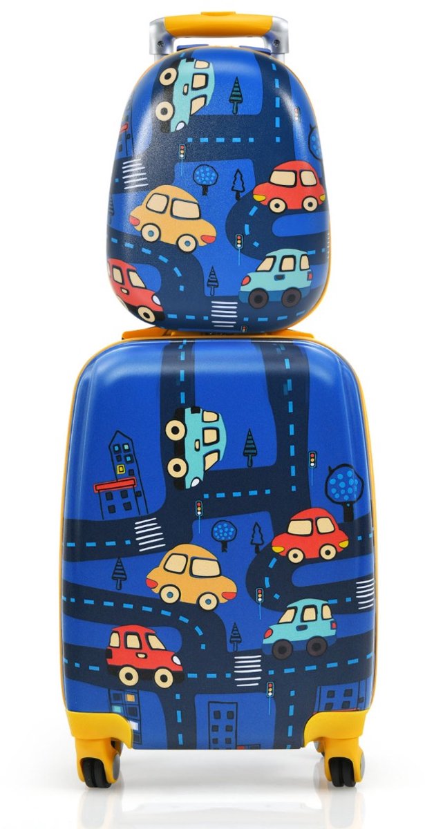 SureDeal® - Kinderkoffer - Delige Kinderkofferset Harde - 32x22x48 cm - Bruin