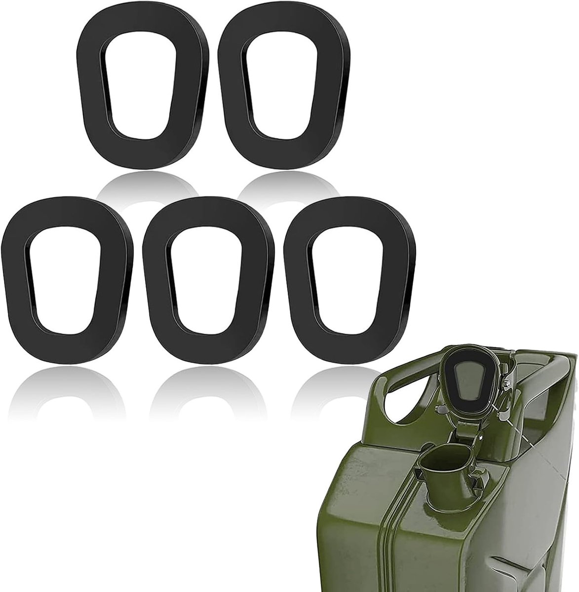 Vervangrubberset van 5 Stuks voor 20L Brandstoftank, Geschikt voor NATO Canisters, Stevig en Duurzaam