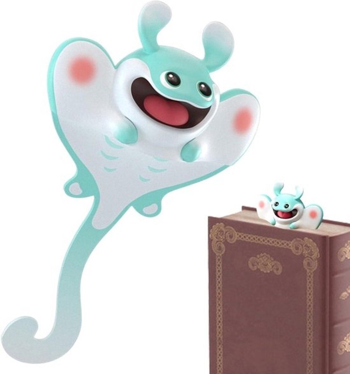 Schattige Boekenleggers - Boekmarkers Lezersversiering - Boeken Markeren - 3D Kwallen en Mantaroggen - 12 x 7 x 2 cm