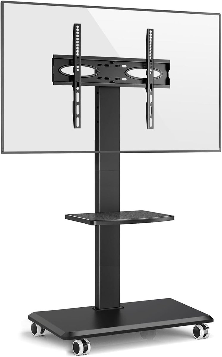 Verstelbare TV standaard met wielen voor 26-65 inch televisies - Hoogte-instelbaar, draaibaar en mobiel, maximaal 35 kg, VESA 400 x 400