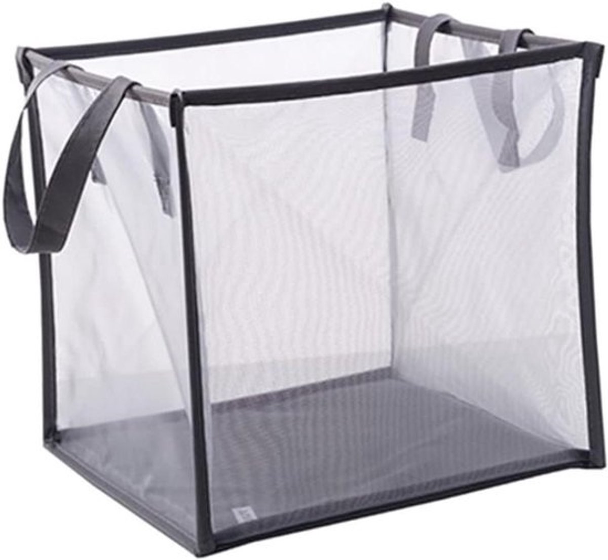 Grijze Rieten Wasmand - Opbergmand Thuis - Ruimte Besparen - Enkele Laag - 32x32x32CM - Grijs