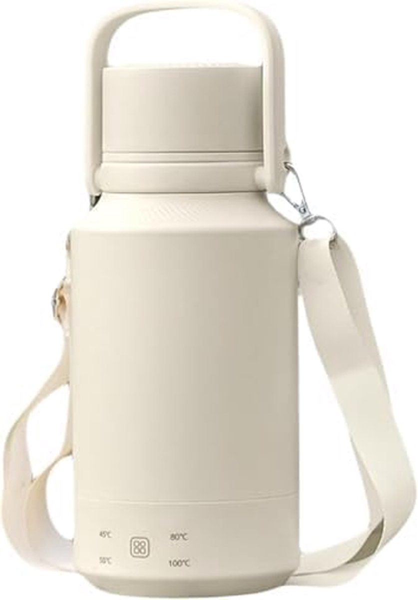 KZQ Draagbare elektrische waterkoker 1 liter - Snel kokend met automatische uitschakeling en droogkookbeveiliging - Compact en lichtgewicht voor thuis, kantoor en reizen - Wit