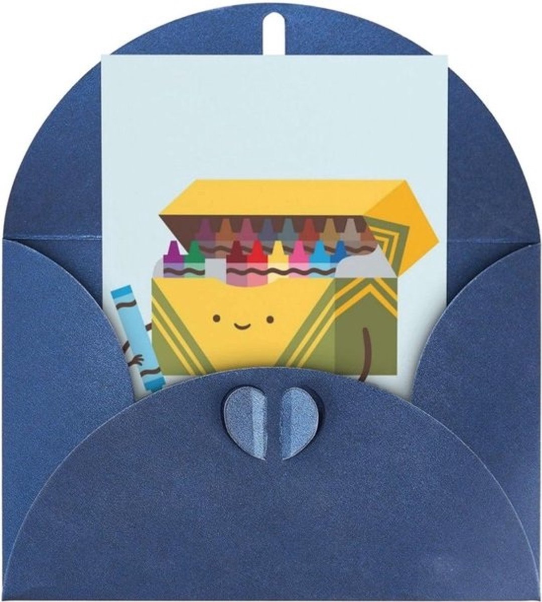 Wenskaart - Kaart met envelop - Geleentheden Vieren - Parelmoer effect - 15 x 20 cm - Blauw