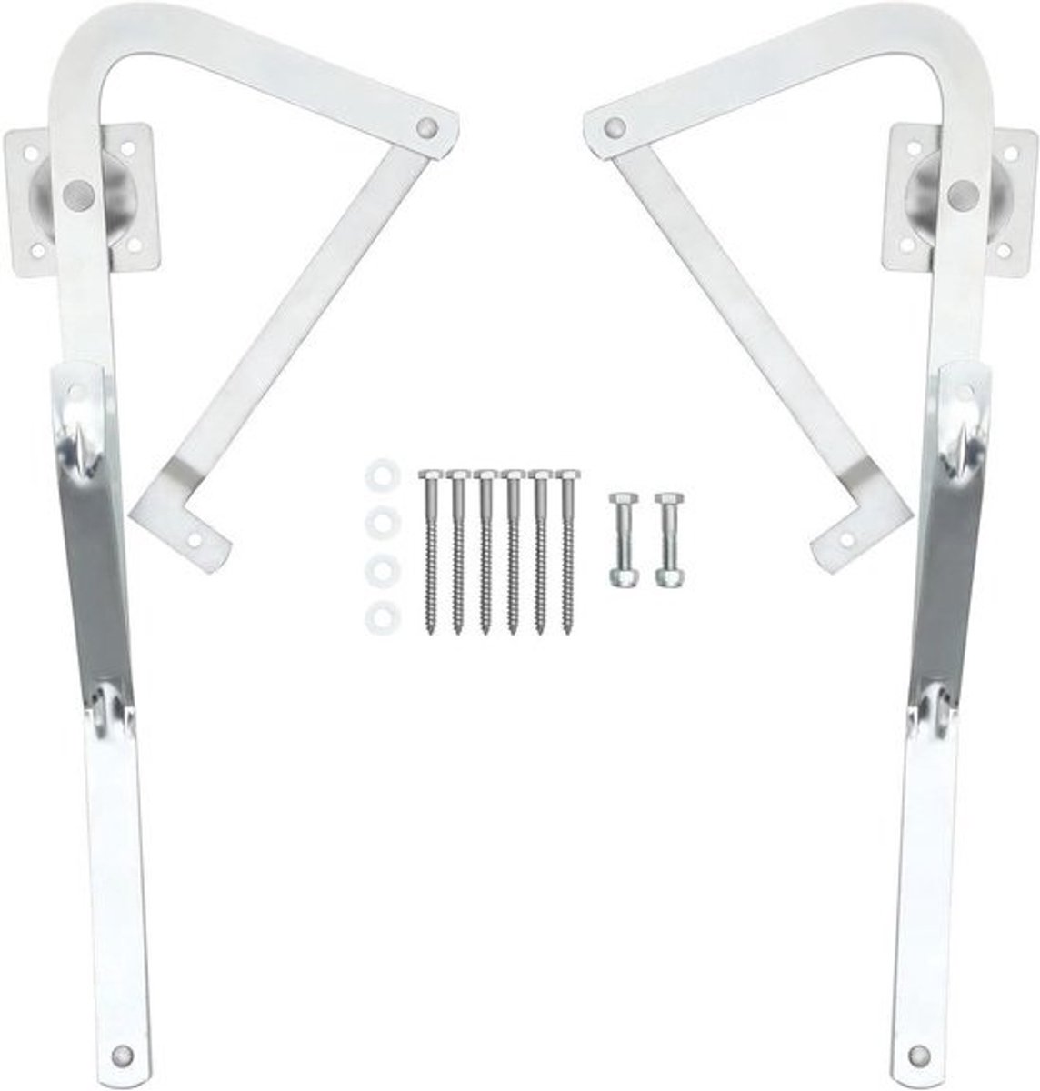 Scharnieren Zoldertrap - Traponderdelen Ladder - Trap Repareren - Verzinkt Staal - 467 x 262 cm - Zilverkleurig