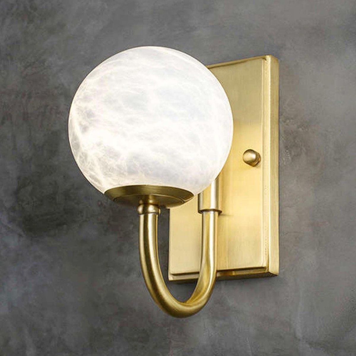Gouden Wandlamp met Marmeren Lampenkap - Voor Woonkamer en Slaapkamer