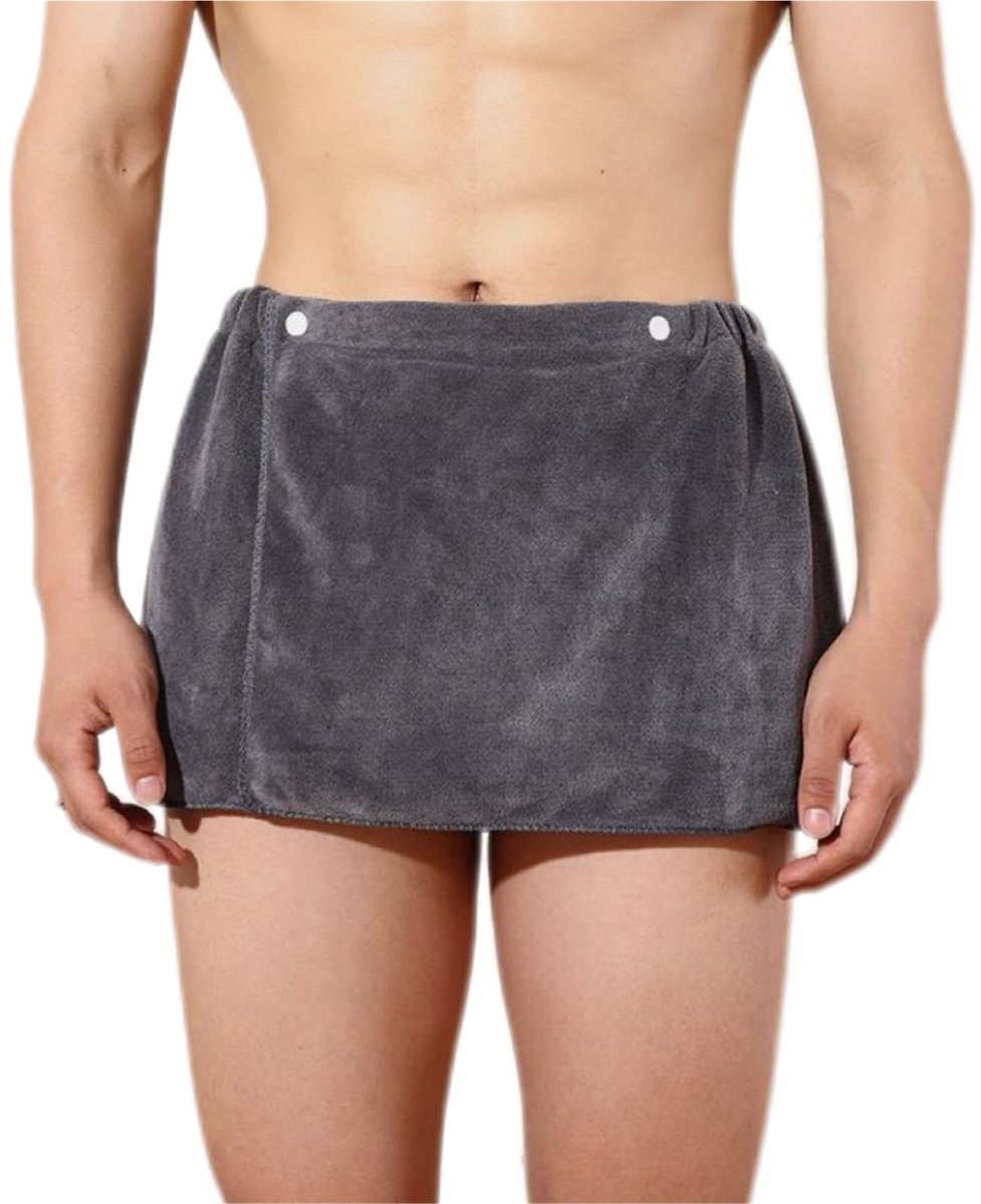 Korte Badjas van Microfiber - Zacht en Comfortabel - Grijs