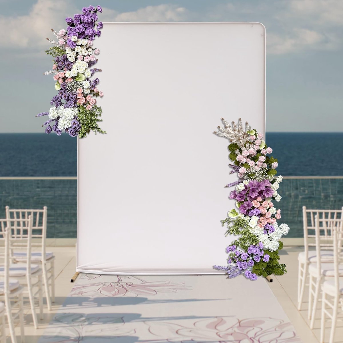 Gouden Trouwaltaar met Achtergrondbedekking - 1,5m x 2m