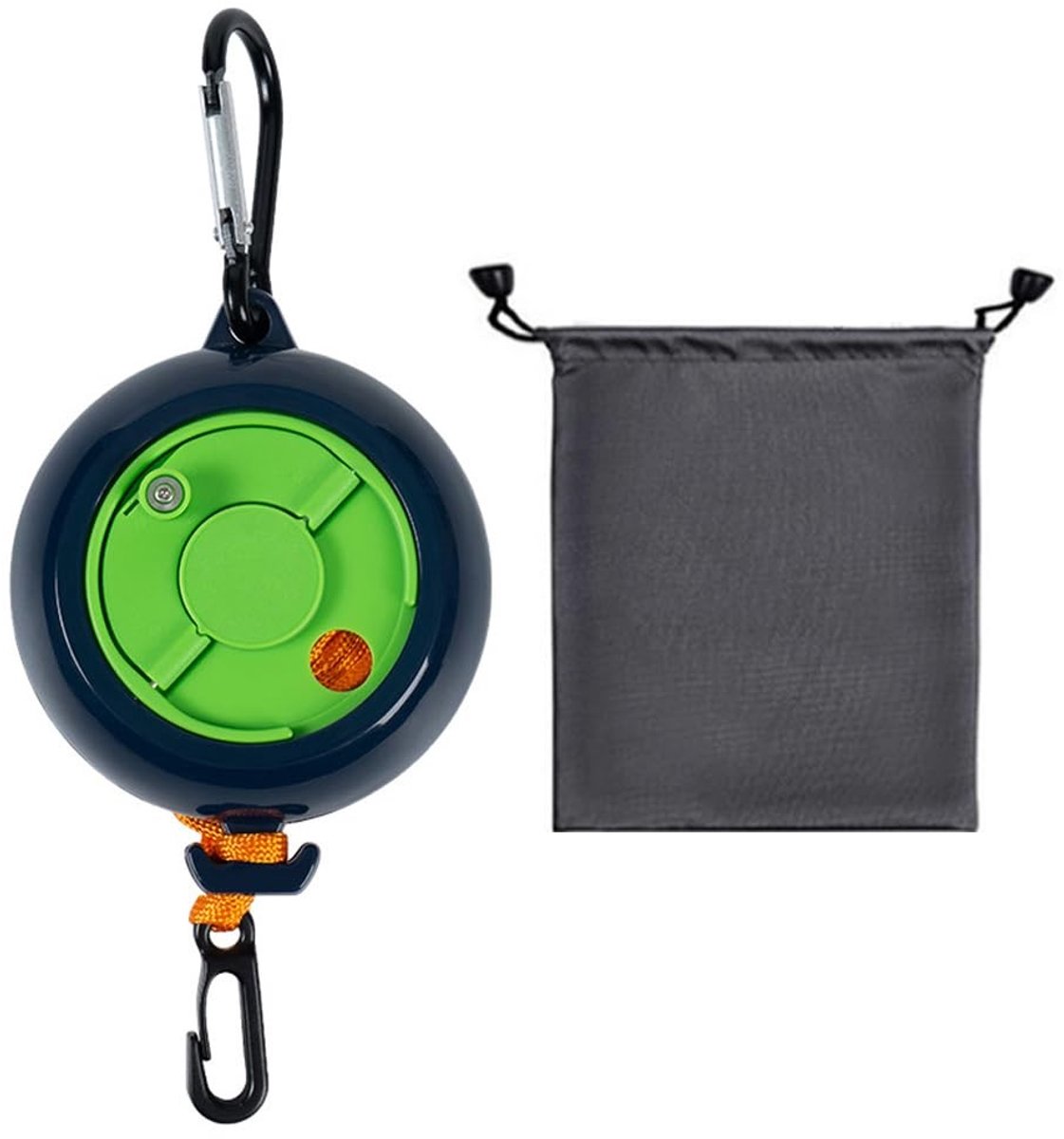 Camping Kledinglijn - Uittrekbaar 10 meter - Blauw en groen
