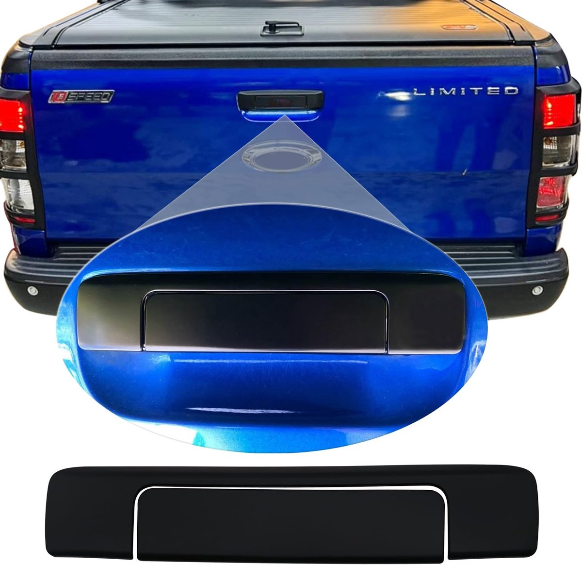 Achterdeursluiting Cover voor Ford Ranger (2012-2022) - Mat zwart