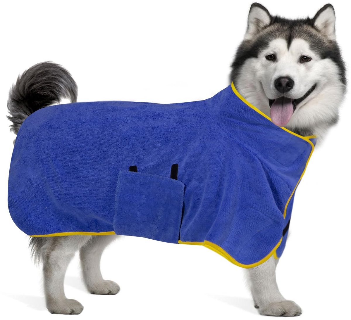 Microfiber Hond Badjas - Sneldrogend - Blauw - Medium