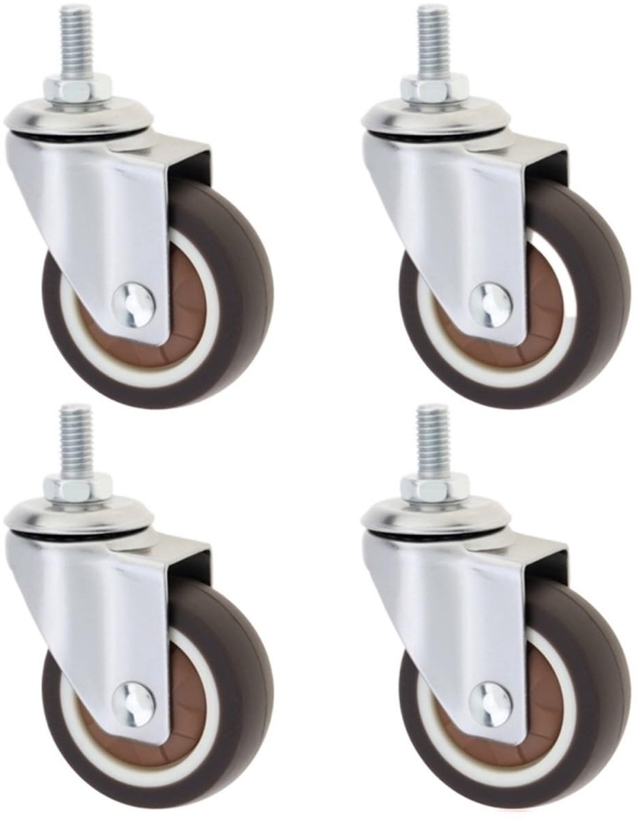 Zwenkwielen Set - 4 Stuks Metalen Blad