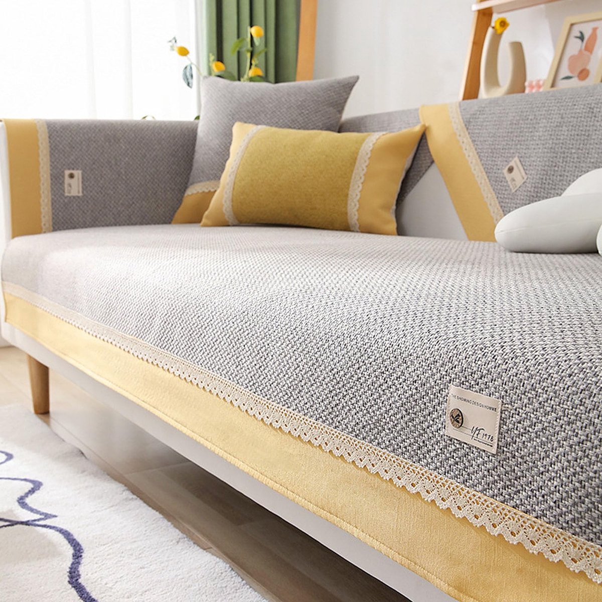 Sofahoes van Katoen en Linnen - Antislip en Machinewasbaar - Grijs