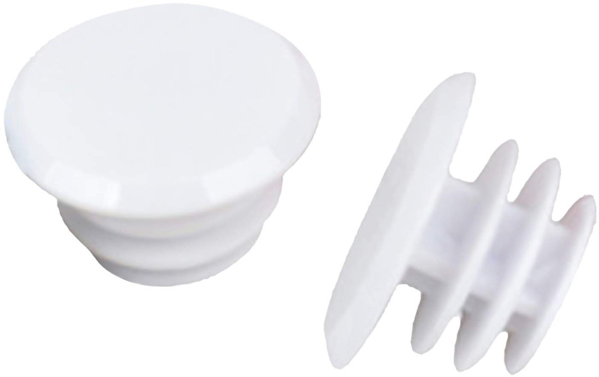 Fietshandvat Eindstop Caps - Rubber - Wit - 2 Stuks