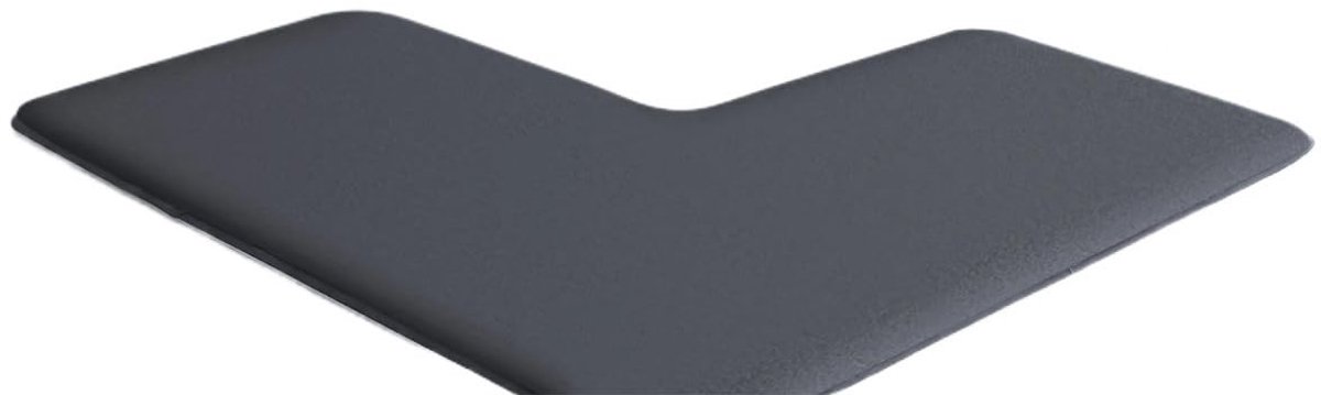 Gebogen Badmat - Antislip en Absorberend - Donkergrijs 120 x 120 x 45 cm