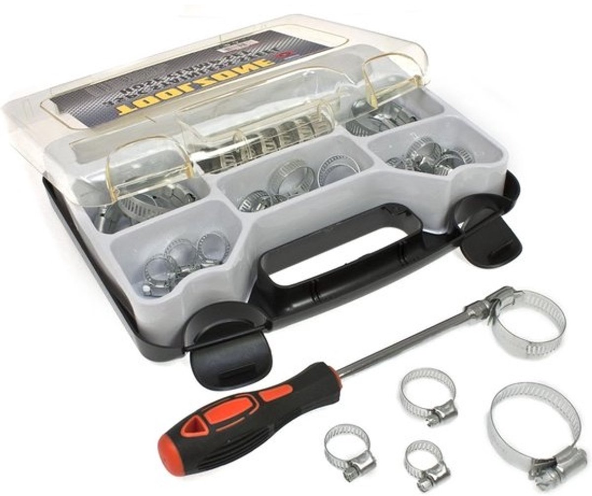 Slangklemmen Roestvrij Staal - Slangklem Clips - Slangen Bevestigen - Roestvrij Staal - 8-44 mm 35 stuks - Zilver