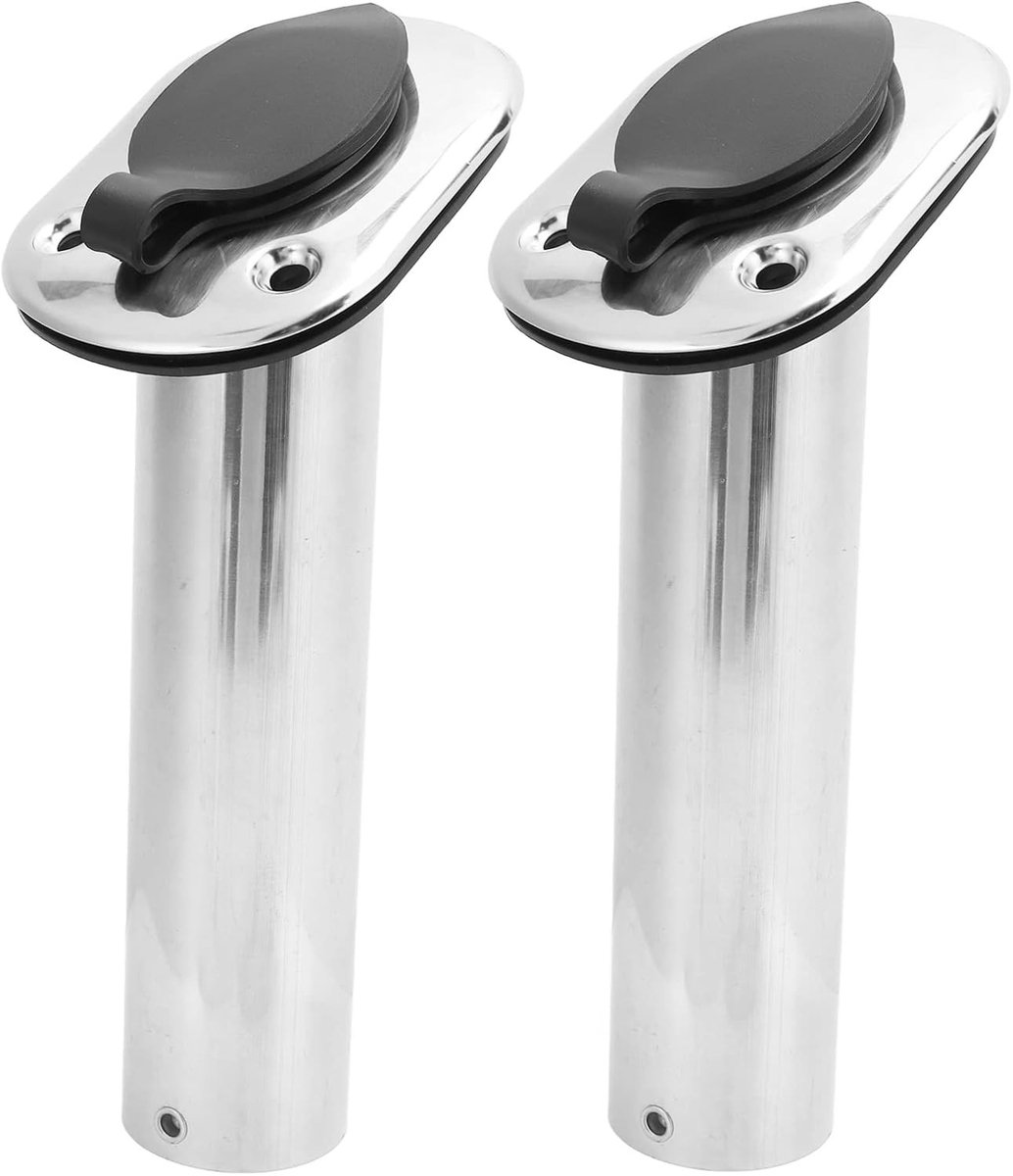 Stevige 9 Inch Vissershengelhouder - RVS Hengelsteun met Inbouwmontage en 30° Hoek - Set van 2 voor Boot en Vissen
