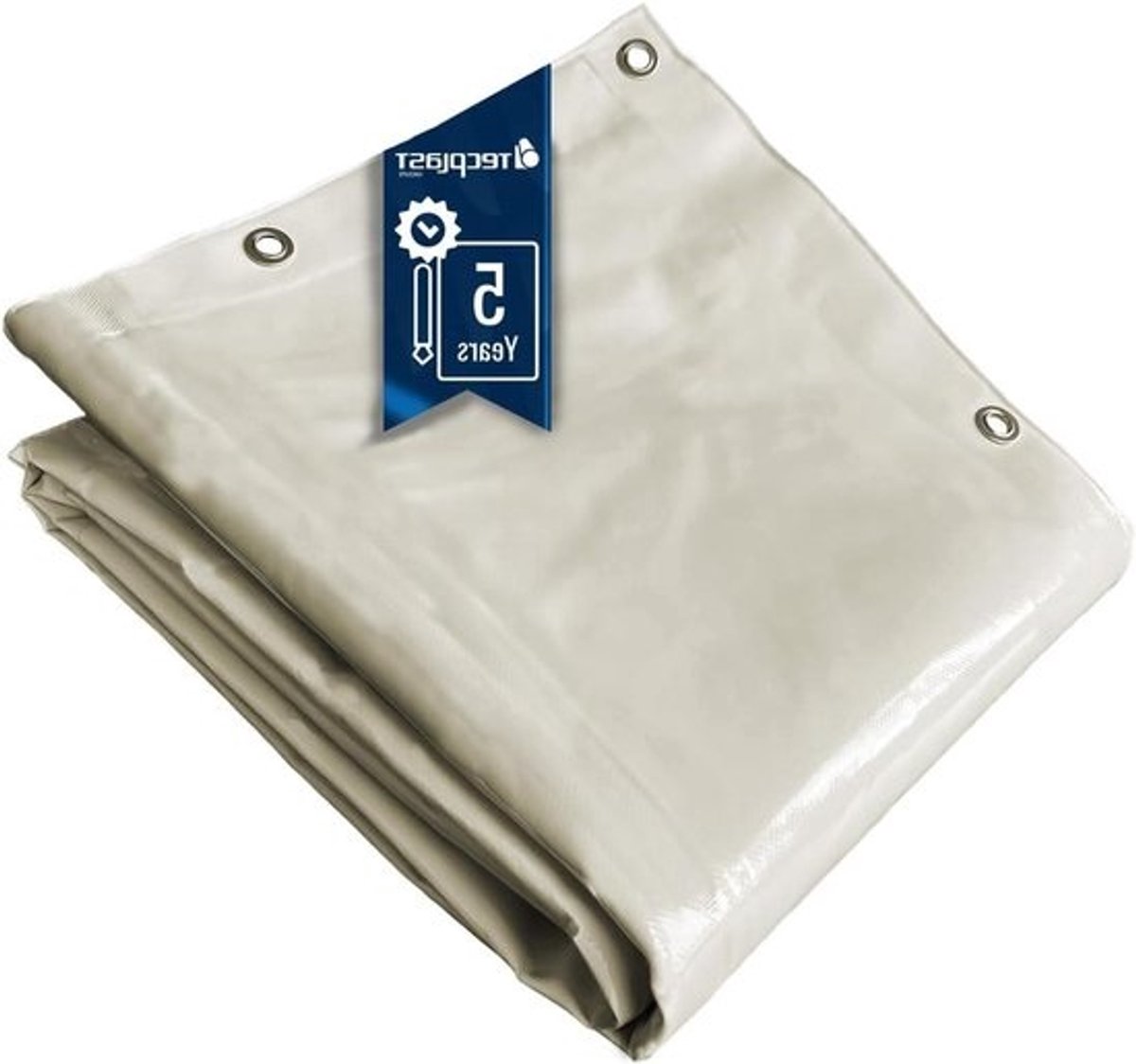 Bouwzeil PVC Waterdicht - Dekzeil Werfzeil - Bescherming Bouwplaats - UV-Behandeling 5 Jaar - 4x4 m - Roomwit