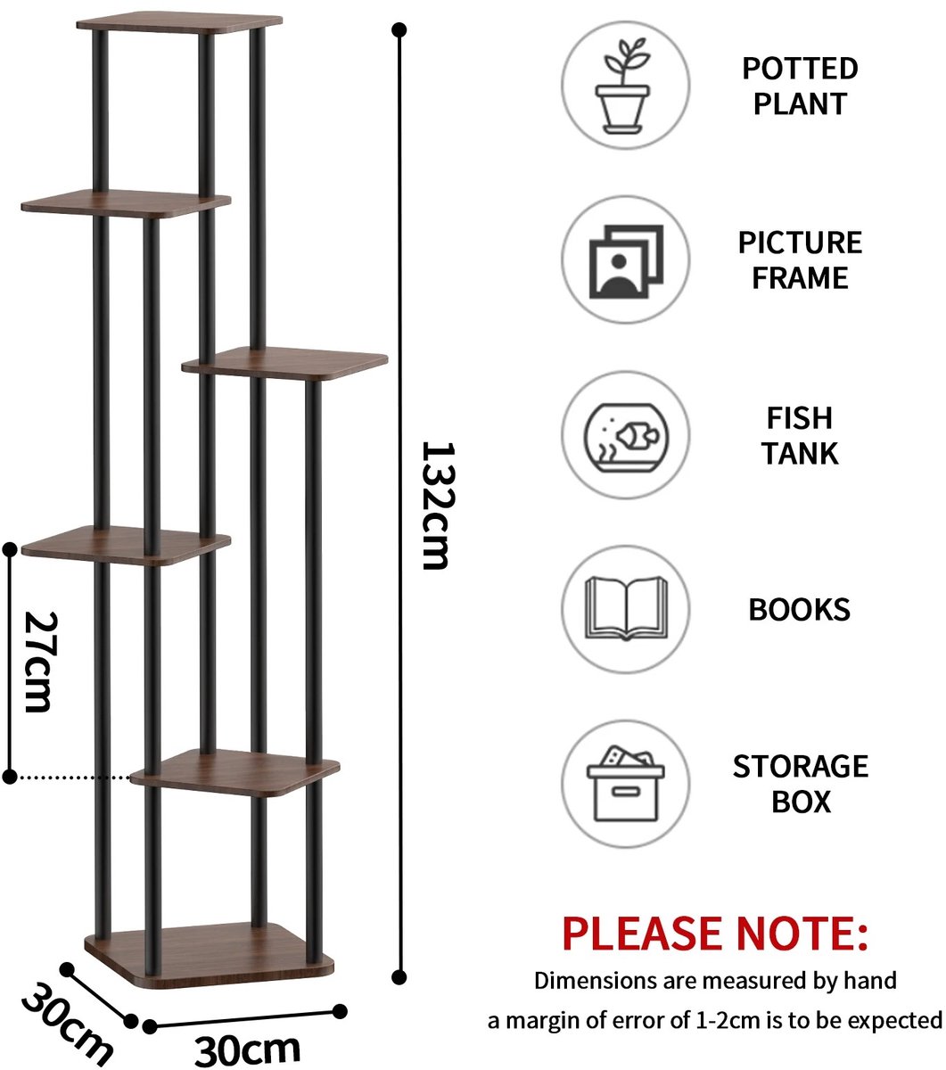 NextNovaDeals Plantenstandaard - 6 Lagen - Stevig Bloemenrek - Meerlaags - Voor Binnen - Woonkamer Balkon En Tuin - Ruimtebesparend Design