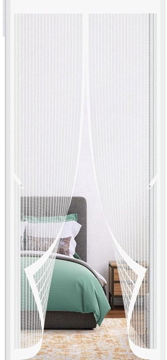 Magnetisch Vliegengordijn - Hordeur Hor - Insecten Buiten Houden - Eenvoudige Montage Zonder Boren - 190 x 230 cm - Wit