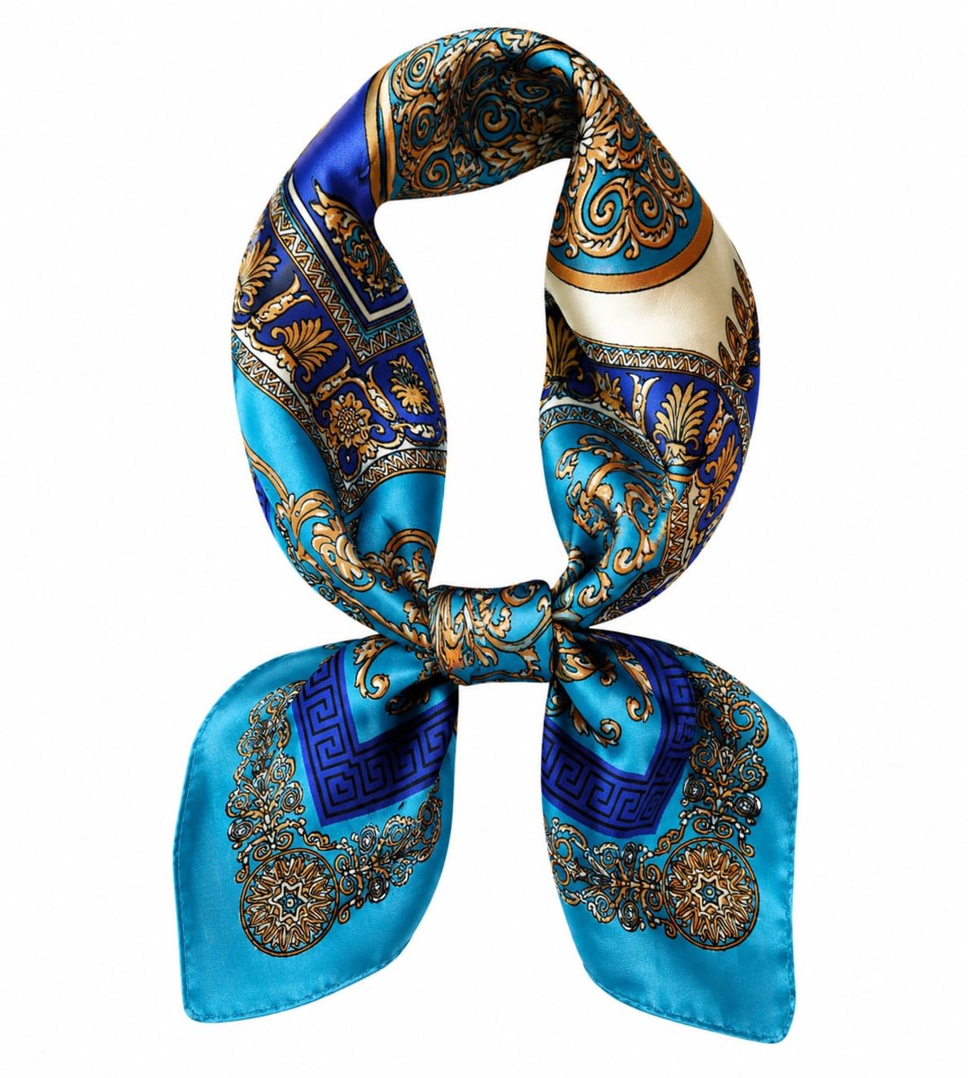 Zijde Vierkante sjaal Blauw |Deels zijde silk 70X70CM |Youhomy accessoires neksjaaltje | Hoofdsjaal | Stewardess Sjaaltje|Cadeauset Moederdag cadeau| Valentijnsdag cadeau| Sinterklaas cadeau| Kerstcadeau