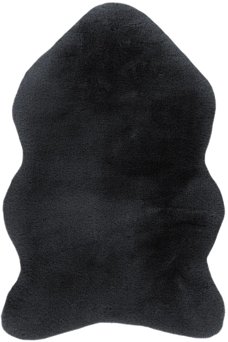 Dutch XXL Organisch Fluffy Vloerkleed | Tapijt | Heaven | Uni | Antraciet | 60x90 cm