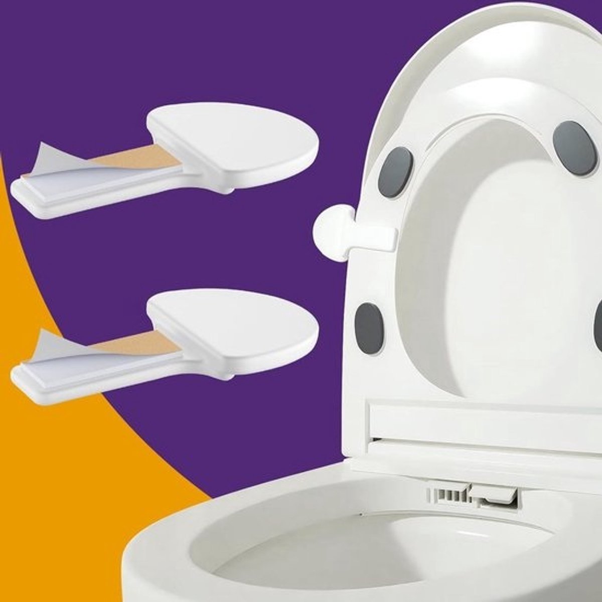 Toiletbril Lifter - Toiletdeksel Handvat - Hygiënisch Gebruik - Zonder Aanraken - 10.4x6.1 cm - Wit