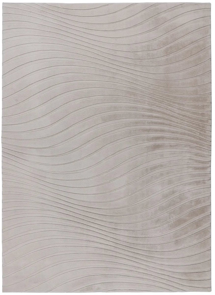 Dutch XXL Japandi Vloerkleed | Tapijt | Comfort | Golven | Licht Taupe | 160x230 cm