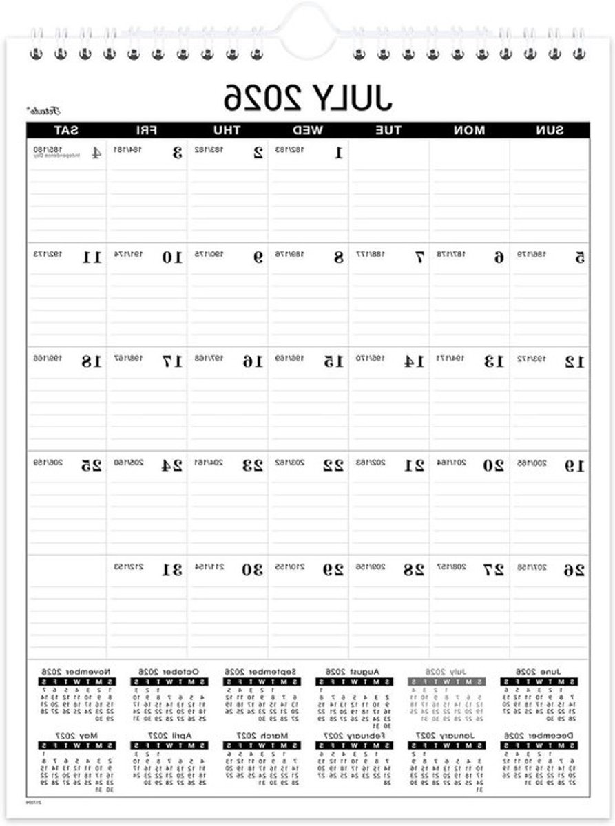 Wandkalender Planner - Maandelijkse Kalender - Planning en Organisatie - 18 Maanden Overzicht - 305 cm x 432 cm - Wit