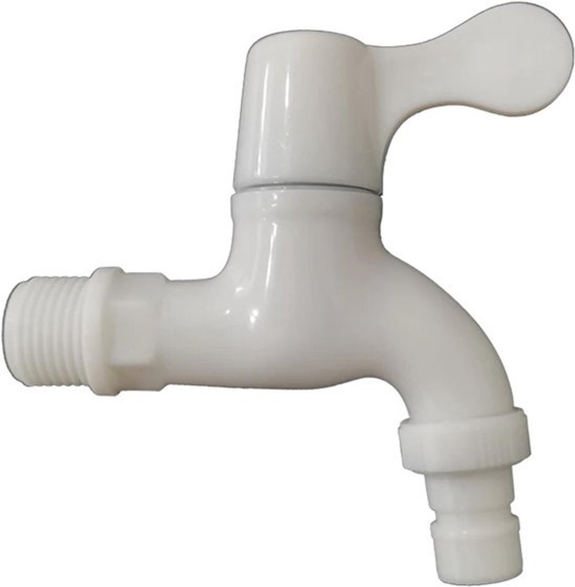 Waterkraan Hoekventiel - Kraanventiel Kunststof - Tuin Irrigatie - Snelle Slangaansluiting - 1/2" 3/4" - Grijs