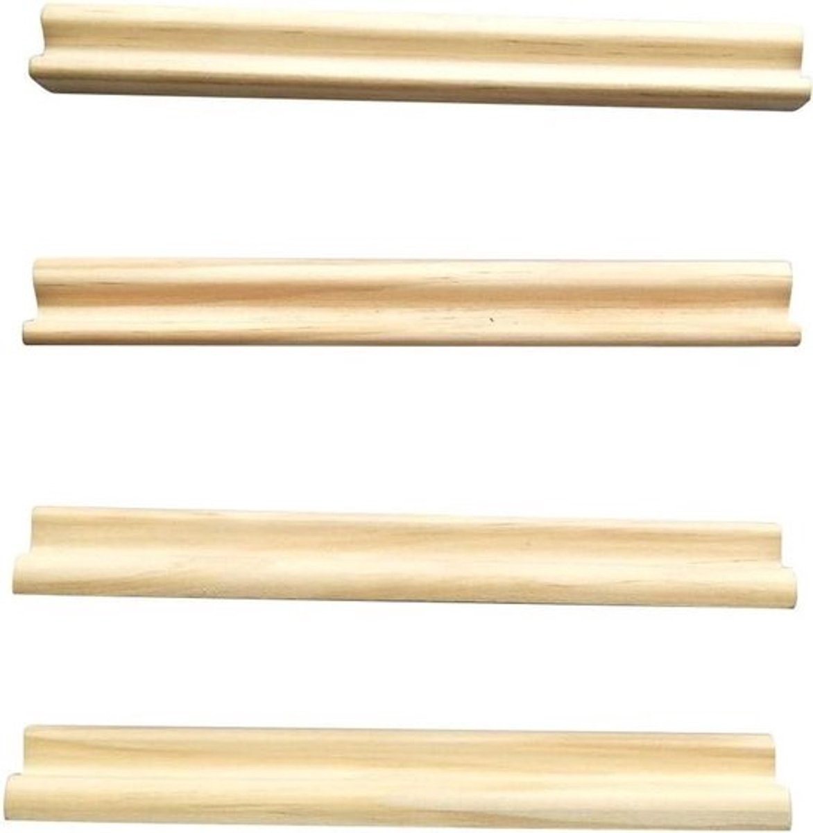 Houten Domino Bakjes - Domino Houders - Spelavond Organiseren - Ingebouwde Letterstandaard - 4 stuks - Natuurlijk Hout
