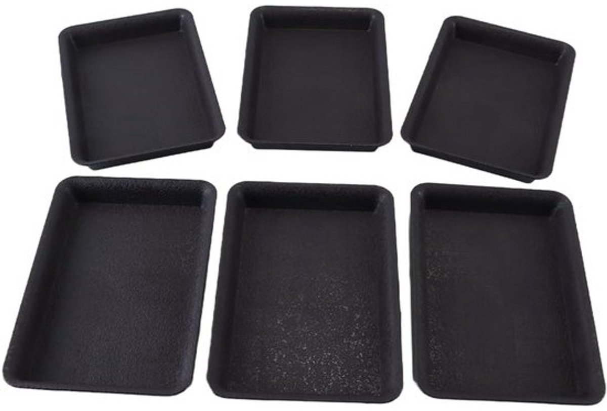 SnelShoppen - Pack van 6 Plastic Rectangulaire Plant Pot Drip Trays voor Binnen en Buiten, Ideaal voor Succulenten, Bonsai, en Tuinieren