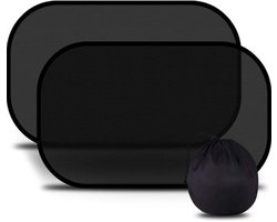 Set van 2 zonneschermen voor kinderwagens - formaat 50x30 cm - extra diepe UV-/hittebescherming - zelfklevende zonneschermen voor kinderen - snelle en eenvoudige installatie - inclusief opbergtas.