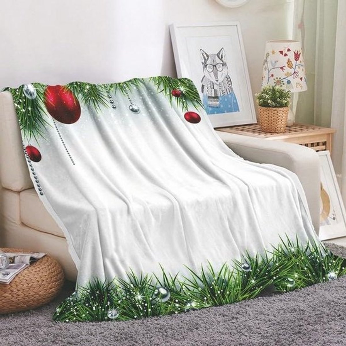 Flanellen Deken - Plaid Sprei - Ontspannen thuis - Dun en lichtgewicht - 100 x 70 cm - Groen