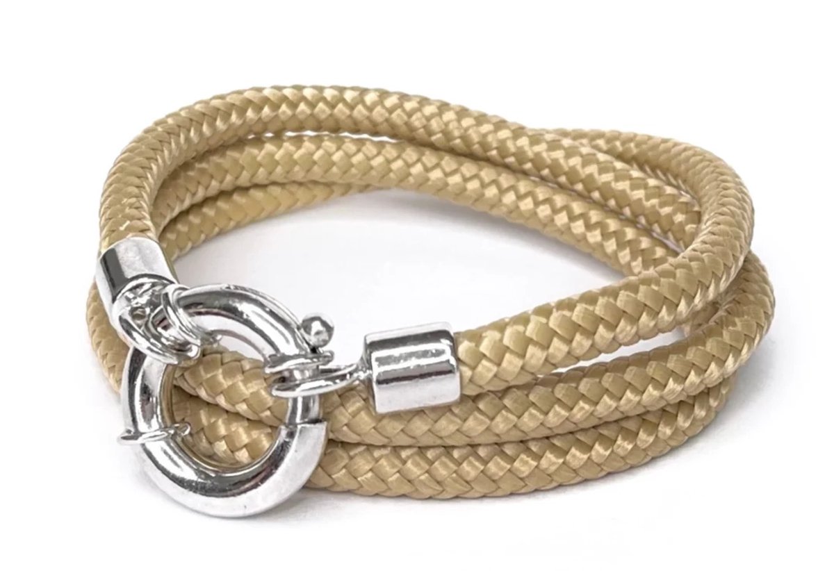 NIEUW! Jolla - dames wikkelarmband - zilver - touw - Classic Rope - Naturel