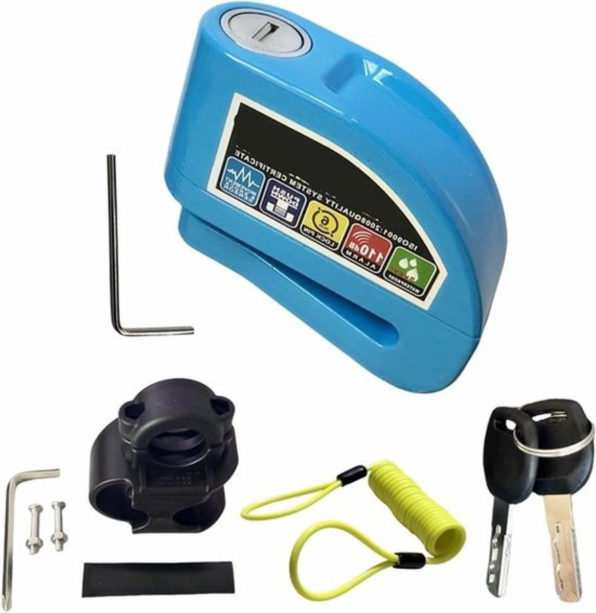 Schijfremslot Motorfiets - Alarm Slot Fiets - Diefstal Beveiligen - Waterdicht Aluminiumlegering - 300 g - Blauw
