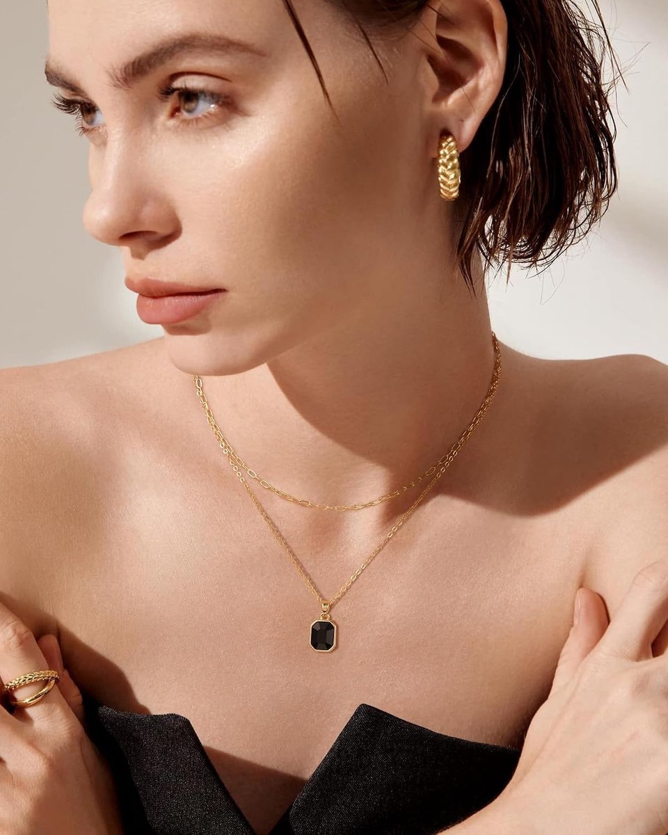 Trendy 18K Gouden Paperclip Choker Ketting voor Vrouwen | Birthstone Gelaagde Sieraden Cadeaus | Elegante Modeaccessoires