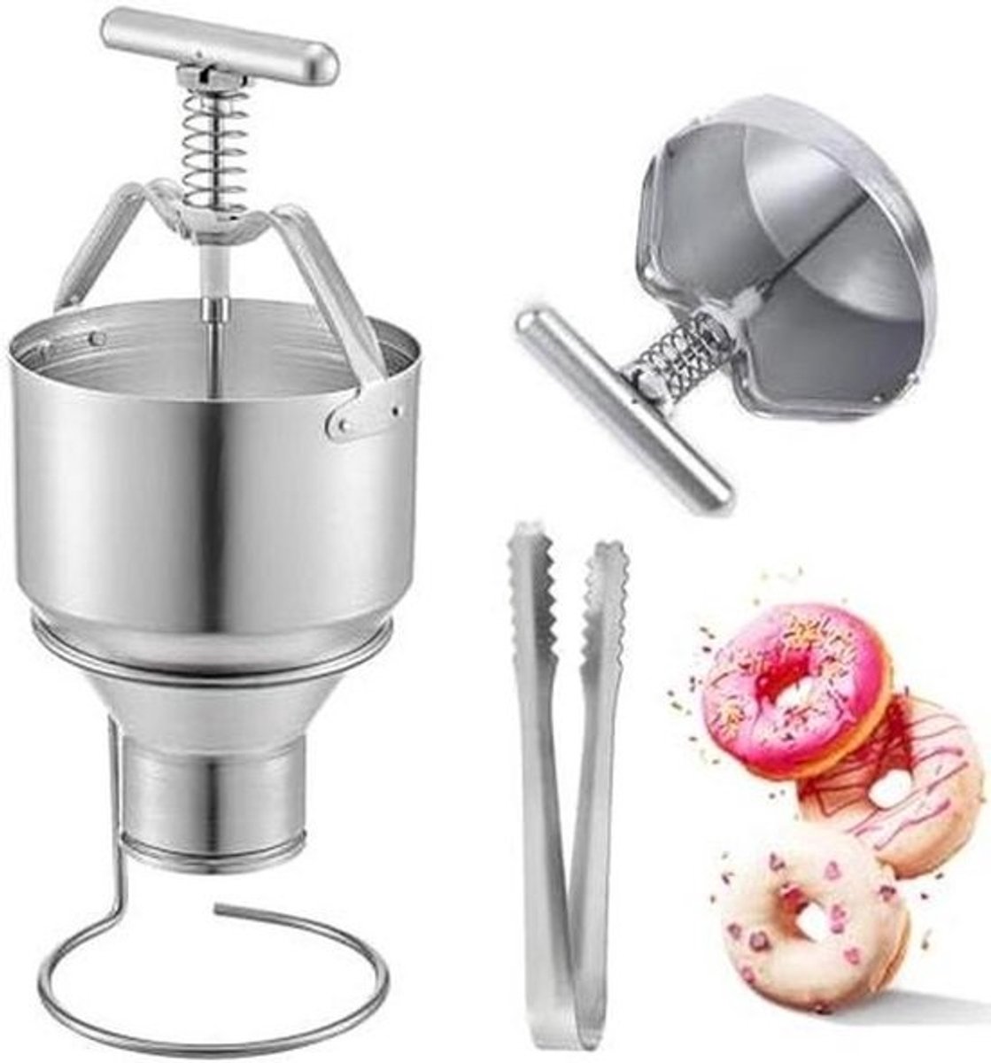 Donut Maker - Beslag Dispenser - Donuts Bakken - Handsfree Bediening - 3L Capaciteit - Zilver