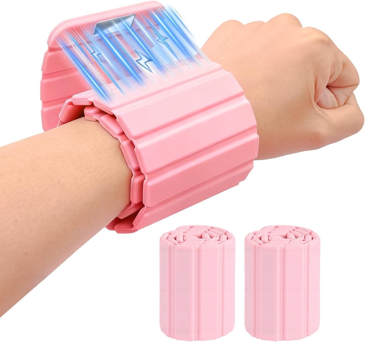Set van 2 pols- en enkelgewichten, magnetische gewichten van huidvriendelijk silicone, ultradun en stil ontwerp (0.5/1 kg) voor yoga, Pilates en thuisfitness, ideaal voor krachttraining en herstel.