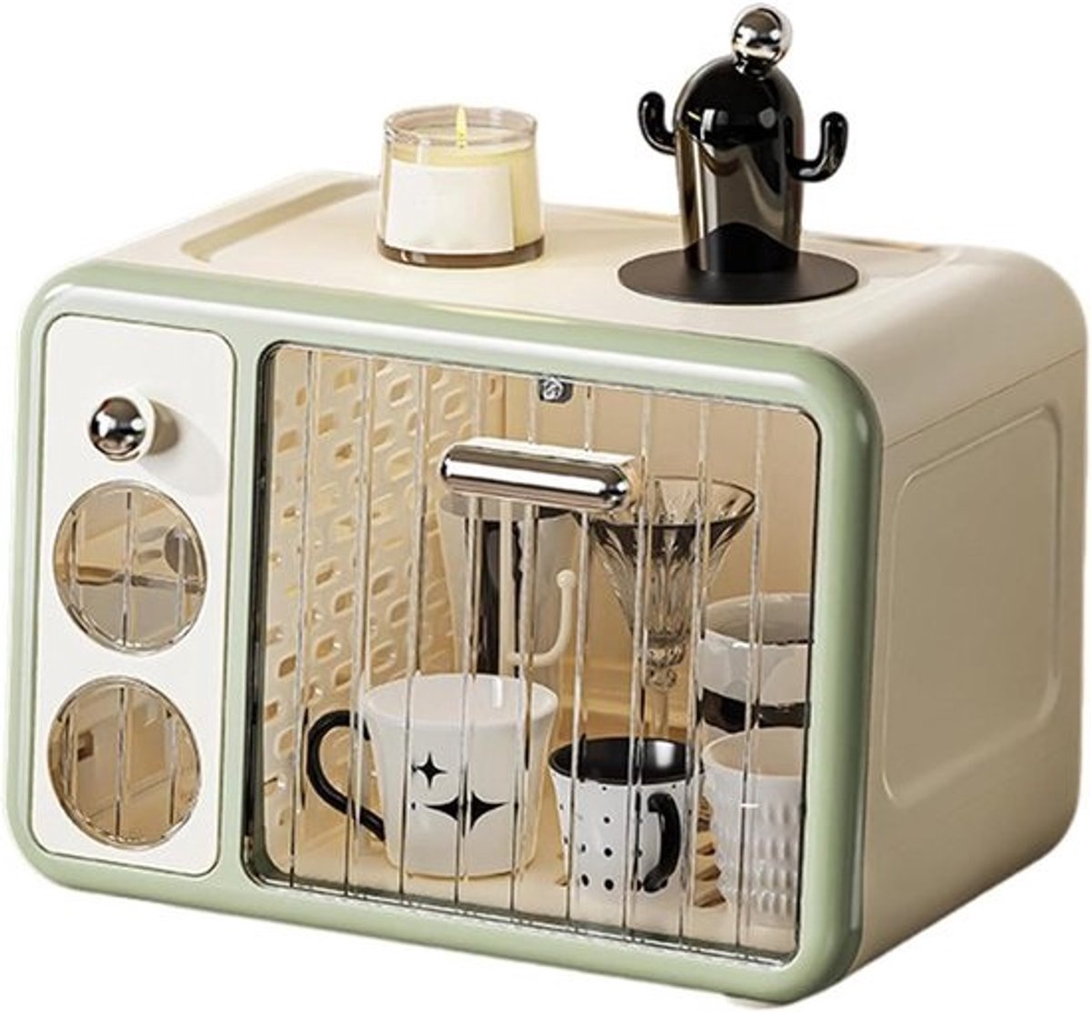 Babyfles Opbergbox - Flessenhouder Organizer - Flessen Hygiënisch Houden - Stofvrij Ontwerp - 26x25x26 cm - Groen