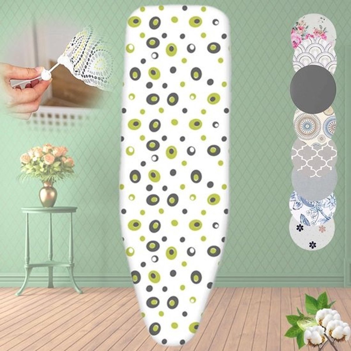 Strijkplankhoes - Hoes strijkplank - Strijken van kleding - Extra dikke vulling - 92x43 cm - Plum Blossom