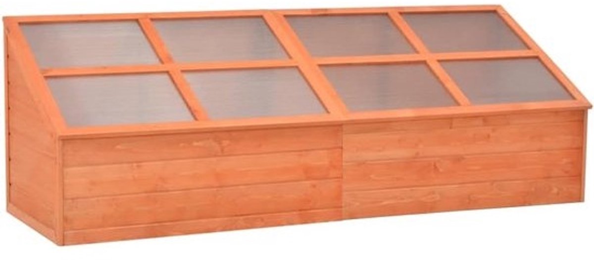 Houten Tuinkas - Kweekkas Balkon - Planten Beschermen - Scharnierdeksel - 180 x 57 x 62 cm - Bruin
