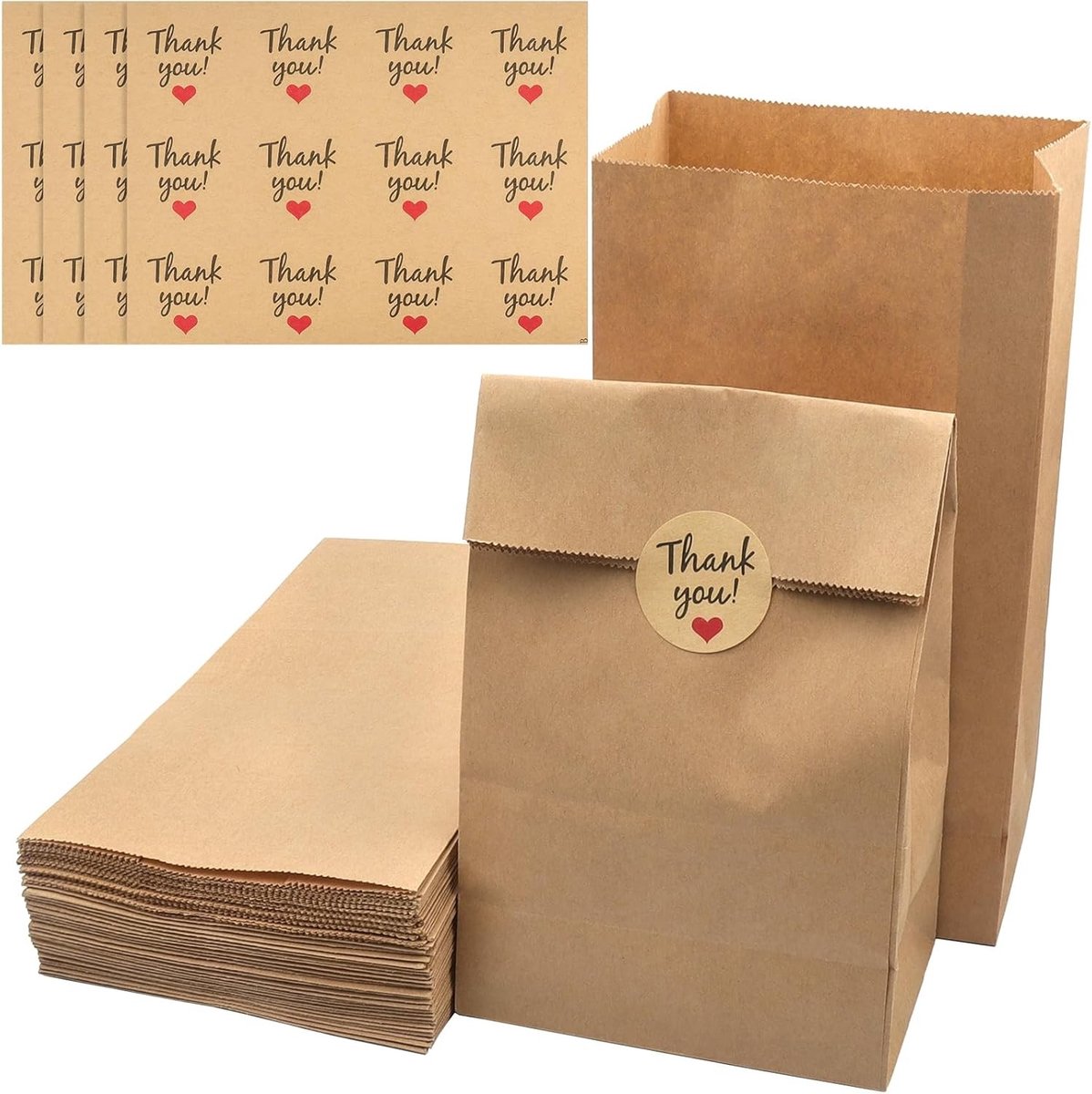 Kraft Papieren Tassen 50 Stuks - 13 x 8 x 24 cm voor Snacks, Feestjes, Verjaardagen en Bruiloften
