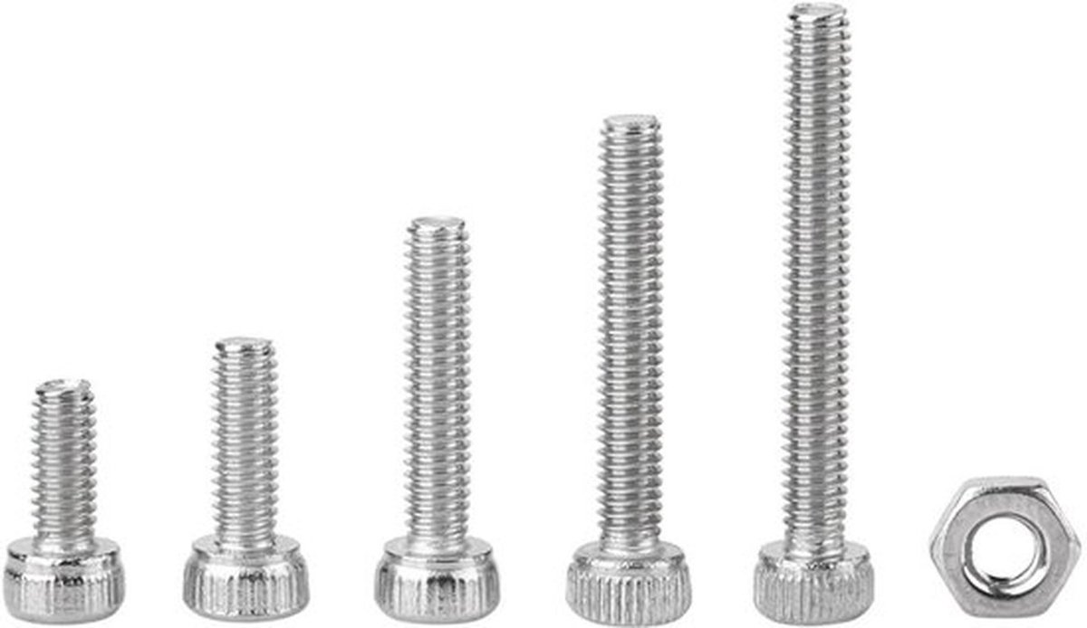 M2.5 Zeskantschroeven Assortiment - 210 Stuks - 304 Roestvrij Staal - 6/8/10/12/16/25/30mm