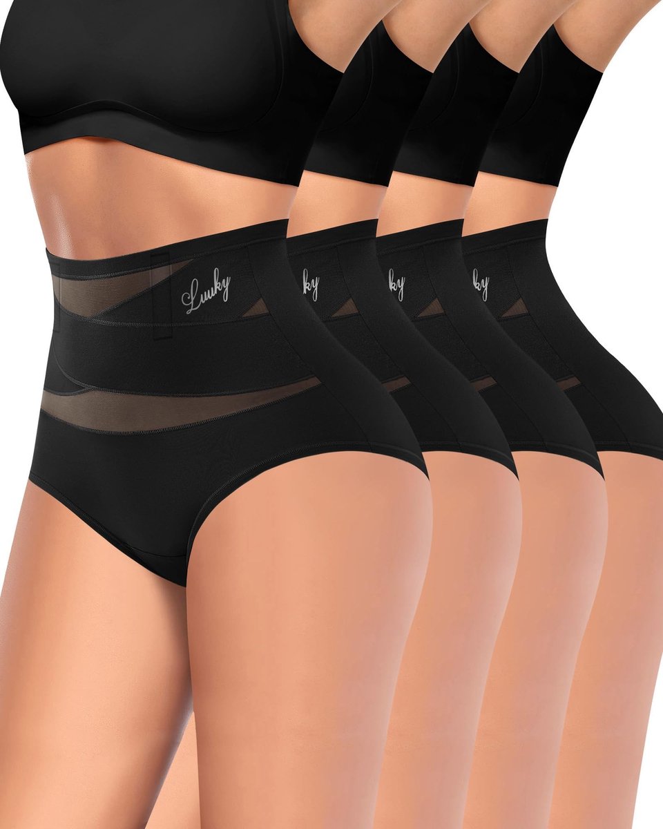 Dames Hoge Taille Ondergoed - 4 Pack Ademend Briefs
